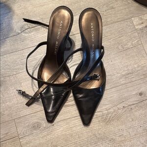 Antonio Melani Black Strappy Heels